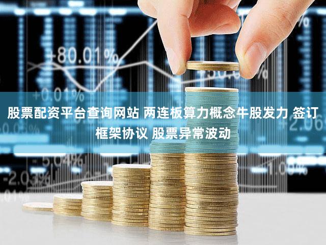 股票配资平台查询网站 两连板算力概念牛股发力 签订框架协议 股票异常波动
