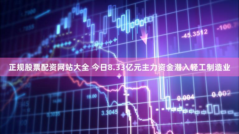 正规股票配资网站大全 今日8.33亿元主力资金潜入轻工制造业