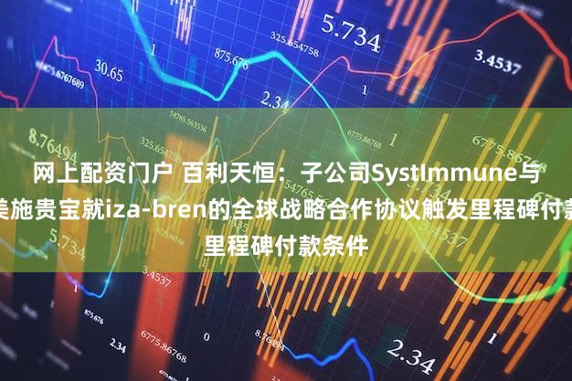 网上配资门户 百利天恒:子公司SystImmune与百时美施贵宝就iza-bren的全球战略合作协议触发里程碑付款条件